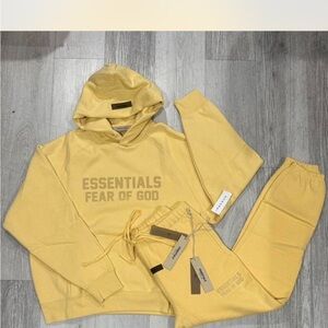 Essentials Yellow Hoodie and Sweatpants Set